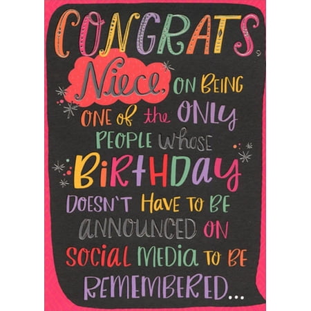 Designer Greetings Announced on Social Media Funny / Humorous Birthday Card for Niece