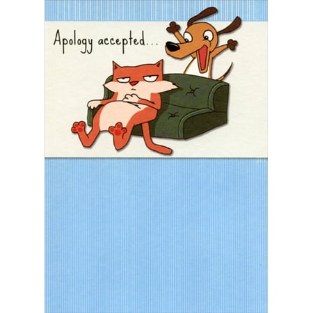 Designer Greetings Apology Accepted Dog and Cat Funny / Humorous I'm Sorry Card