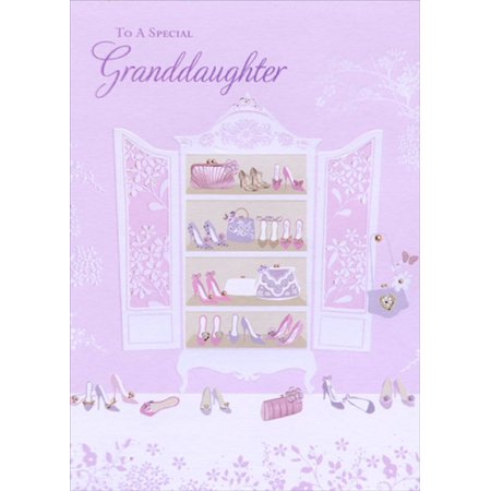 Designer Greetings Armoire with Shoes and Purses Birthday Card for Granddaughter