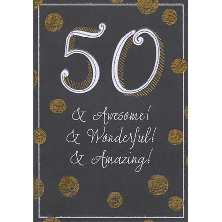 Designer Greetings Awesome, Wonderful, Amazing Age 50 / 50th Birthday Card