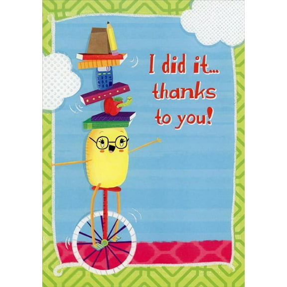 Designer Greetings Balancing on Unicycle Teacher Appreciation / Thank You Card