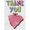 thumbnail image 1 of Designer Greetings Bear Holding Big Pink Heart Thank You Card, 1 of 2