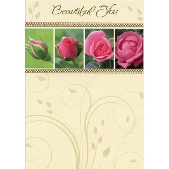 Designer Greetings Beautiful You Blooming Flower Feminine Religious Birthday Card for Her : Woman : Women