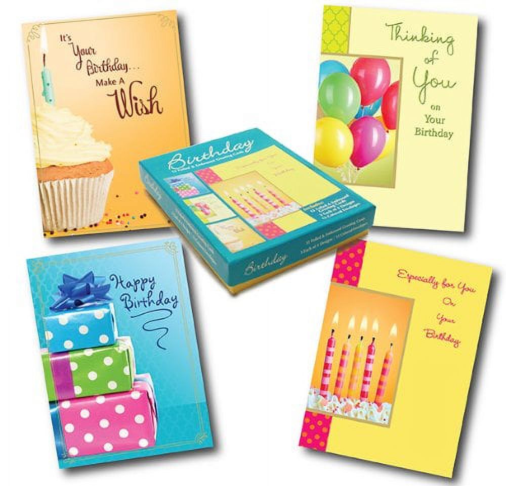 Designer Greetings Birthday Greeting Card Assortment, Box of 12 Cards