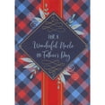 thumbnail image 1 of Designer Greetings Blue Diamond Shaped 3D Banner, Gems and Red Ribbon on Tartan Pattern Hand Decorated Father's Day Card for Uncle, 1 of 2