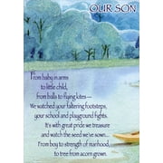 Designer Greetings Blue Trees and Calm Lake Die Cut Z-Fold Birthday Card for Our Son
