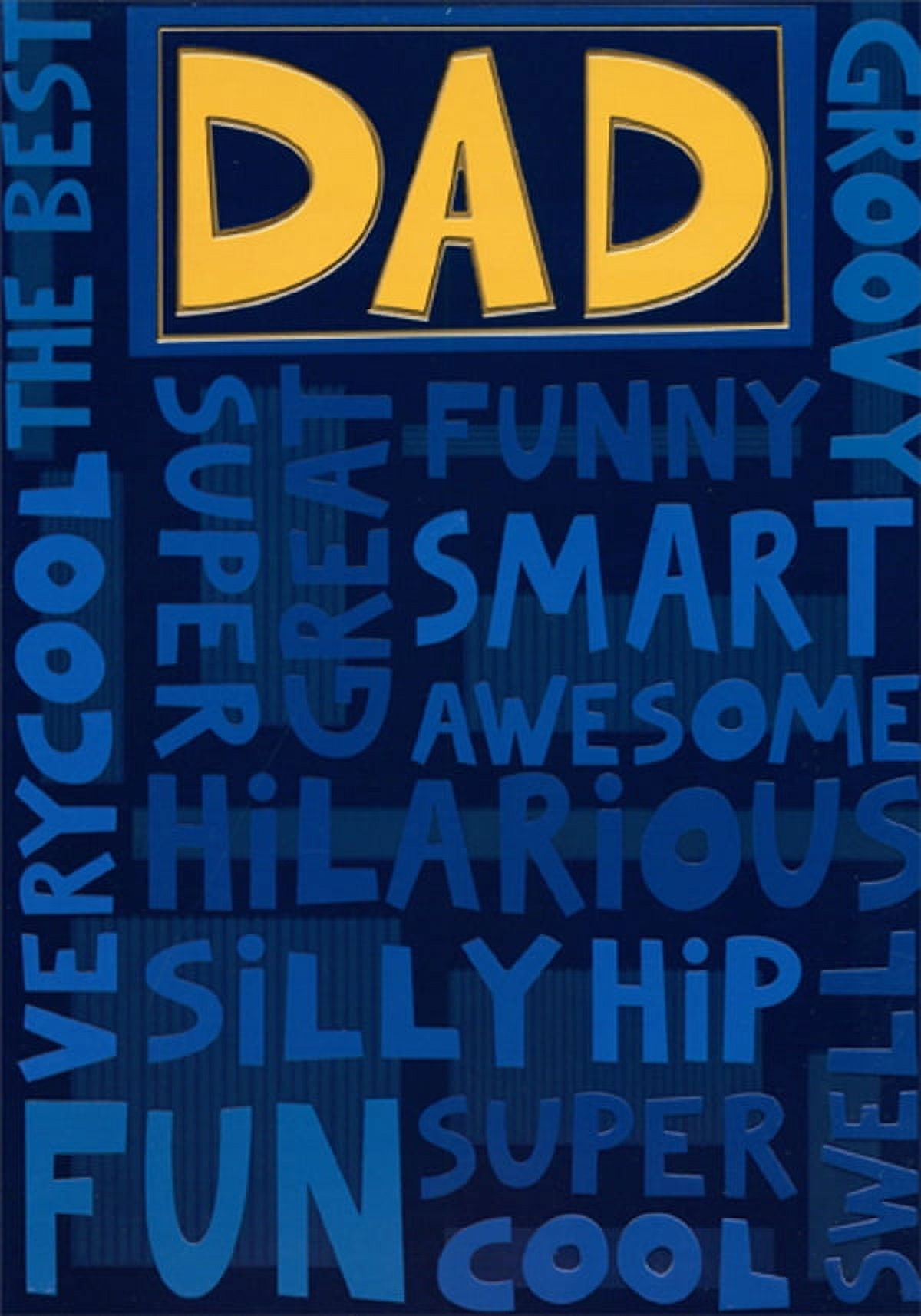Designer Greetings Blue Words: Funny, Smart, Awesome, Super, Great Father's  Day Card for Dad - Walmart Business Supplies, image size:1200x1714
