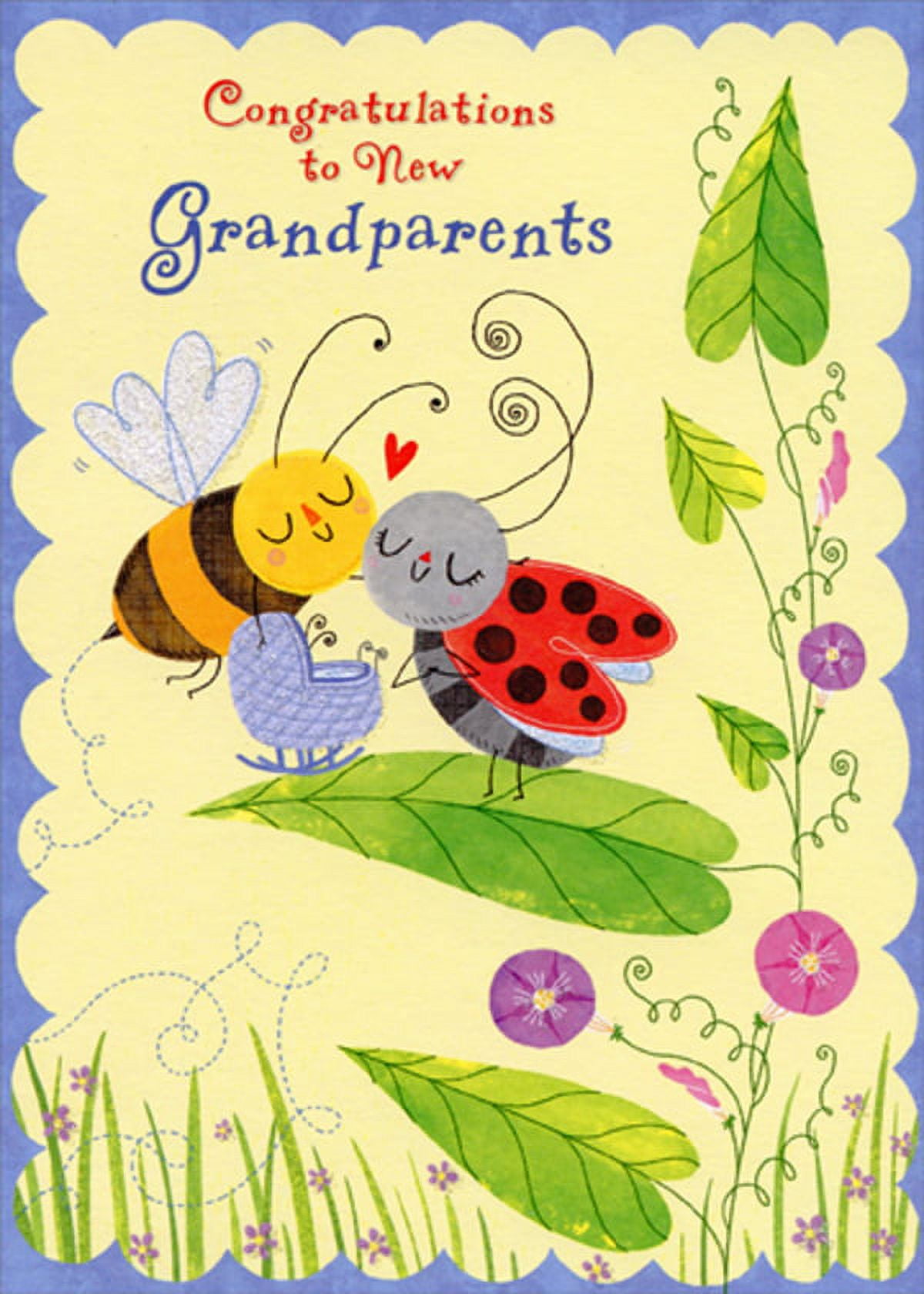 Designer Greetings Bumble Bee and Ladybug New Grandparents