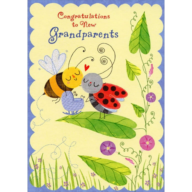 Designer Greetings Bumble Bee and Ladybug New Grandparents