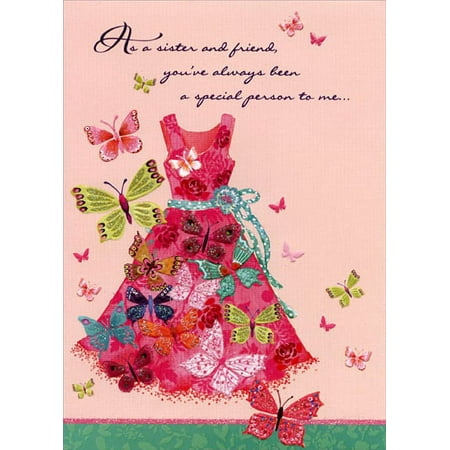 Designer Greetings Butterflies and Red Dress: Sister Mother's Day Card