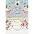 thumbnail image 1 of Designer Greetings Cake Topper with White Bow Die Cut Hand Decorated 25th : Twenty-Fifth Wedding Anniversary Congratulations Card for Couple, 1 of 2