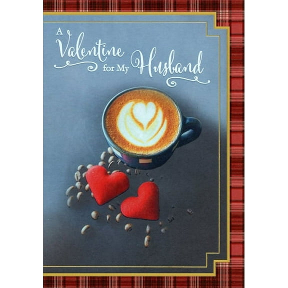 Designer Greetings Cappuccino with Heart Shape: Husband Valentine's Day Card