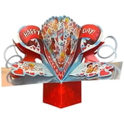 Designer Greetings Cartoon Cupids Playing Instruments 3D Pop Up Paper Sculpture Valentines Day Card