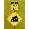 thumbnail image 1 of Designer Greetings Caution Speed Limit Sign Funny Age 40 / 40th Birthday Card, 1 of 2