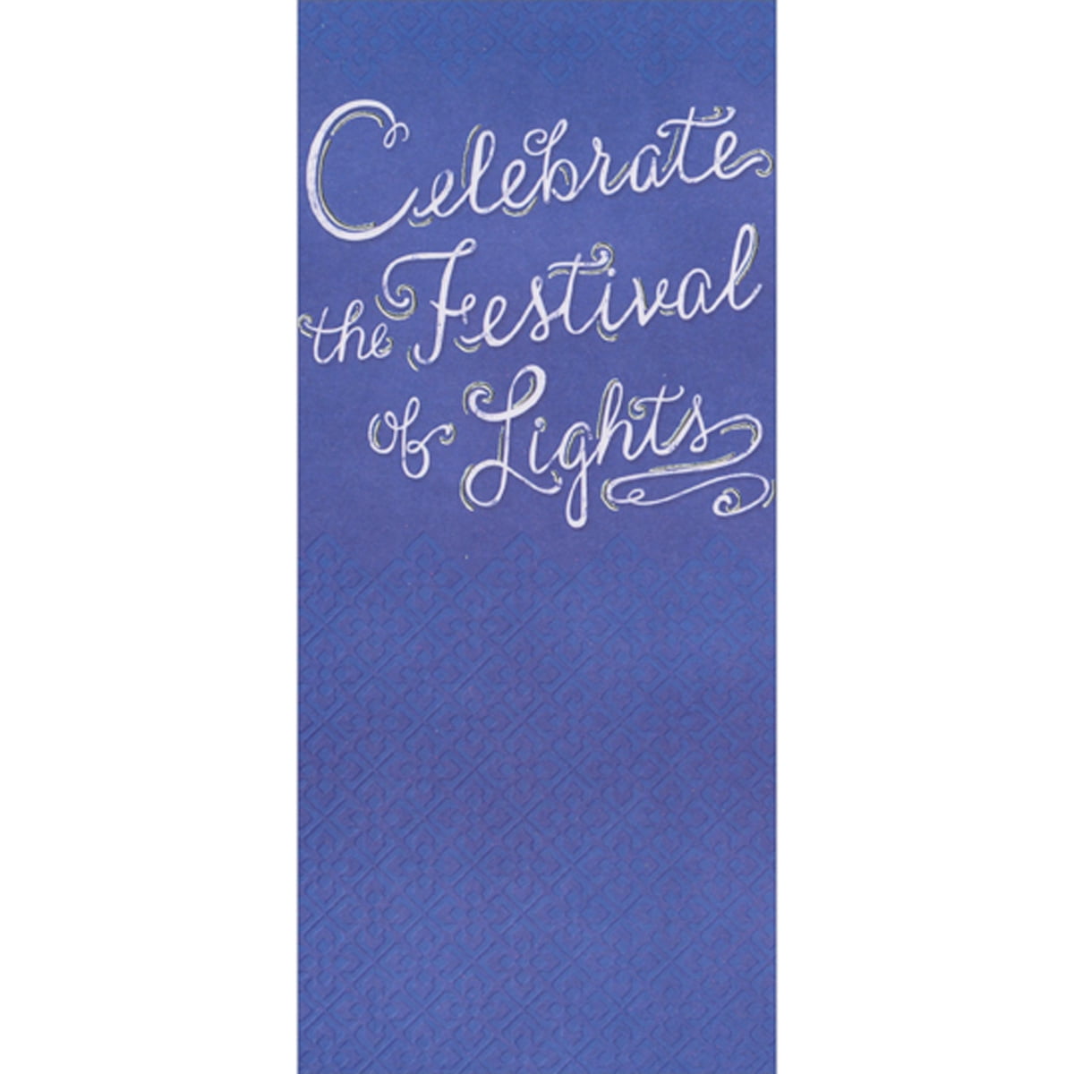 Designer Greetings Celebrate the Festival of Lights on Blue Package of 8 Money Holder / Gift Card Holder Hanukkah Cards