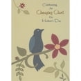 thumbnail image 1 of Designer Greetings Celebrating an Amazing Aunt: Dark Blue Bird on Thick Green Branch with Dark Red Flower African American Mother's Day Card, 1 of 2