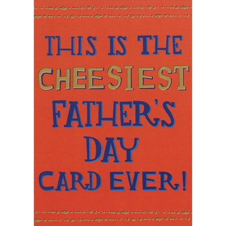 Designer Greetings Cheesiest Father's Day Card Ever: Blue and Gold Letters on Orange Funny / Humorous 3D Spring Activated Pop Out Father's Day Card