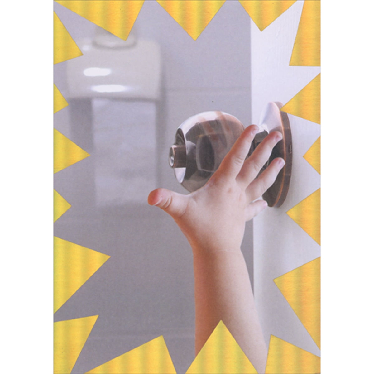Designer Greetings Child's Hand Reaching for Bathroom Doorknob Photo ...