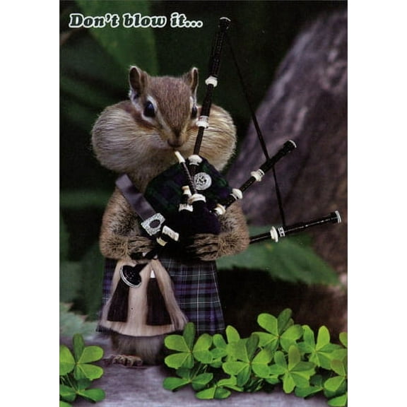 Designer Greetings Chipmunk with Bagpipes Funny St. Patrick's Day Card