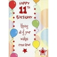 thumbnail image 1 of Designer Greetings Colorful Ballons and Red Foil Stars Age 11 / 11th Birthday Card, 1 of 2