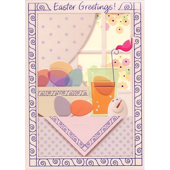 Designer Greetings Coloring Eggs Easter Card