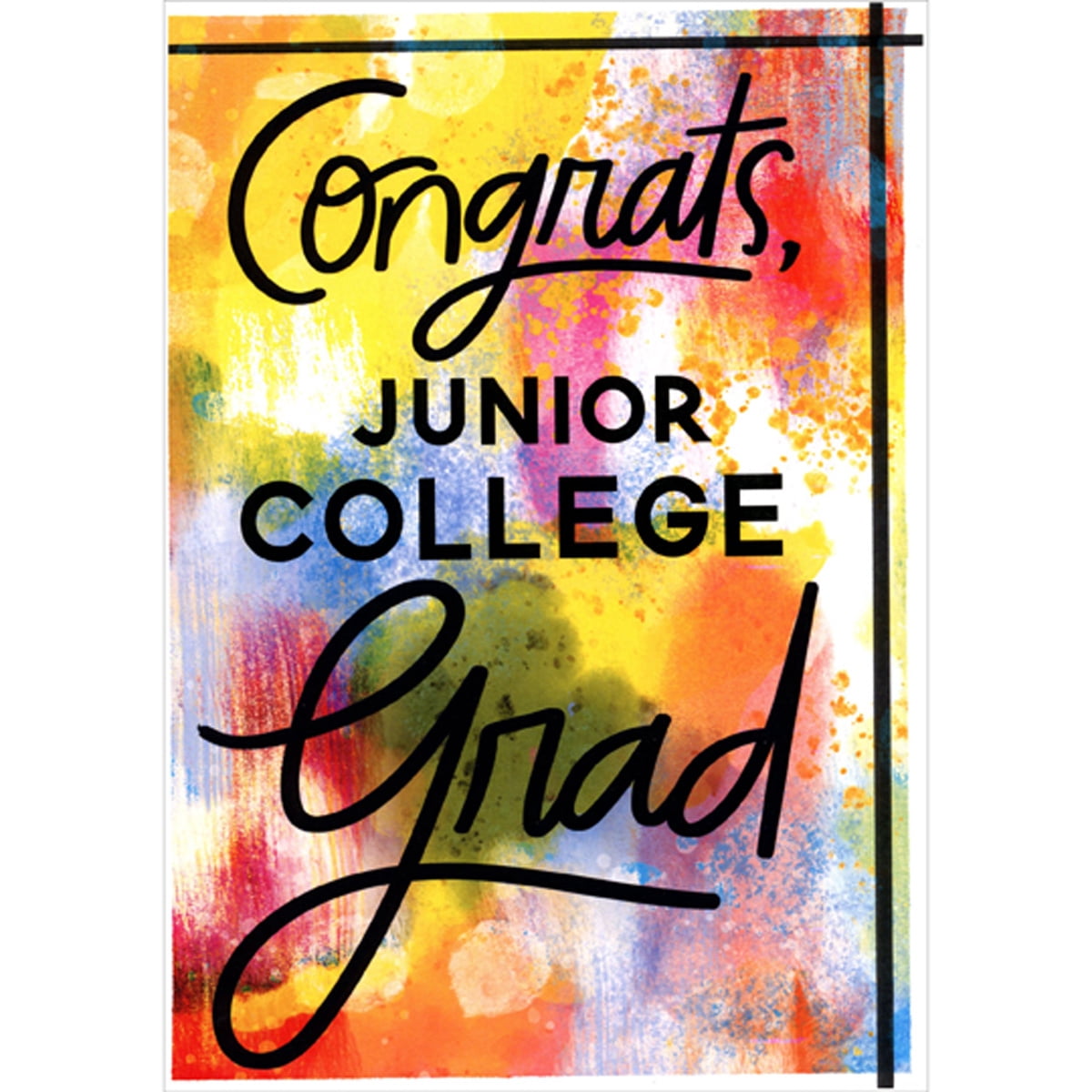 Congrats Grad Back Designer Greetings Congrats Junior College Grad: Yellow, Red, Pink ...