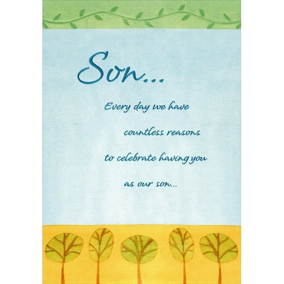 Designer Greetings Countless Reasons: Five Trees Bottom Border Birthday Card for Our Son