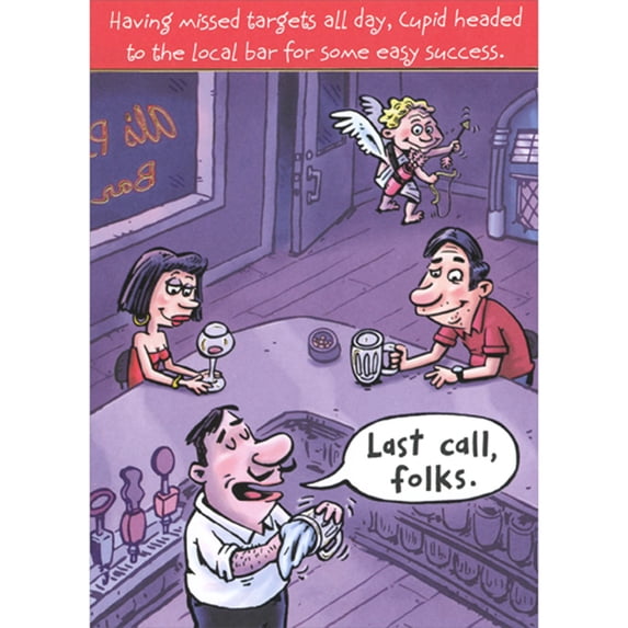 Designer Greetings Cupid at the Local Bar: Missed Targets Humorous / Funny Valentine's Day Card