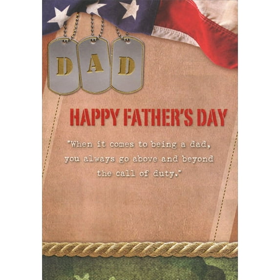 Designer Greetings Dad Dog Tags: Above and Beyond Military Service Father's Day Card