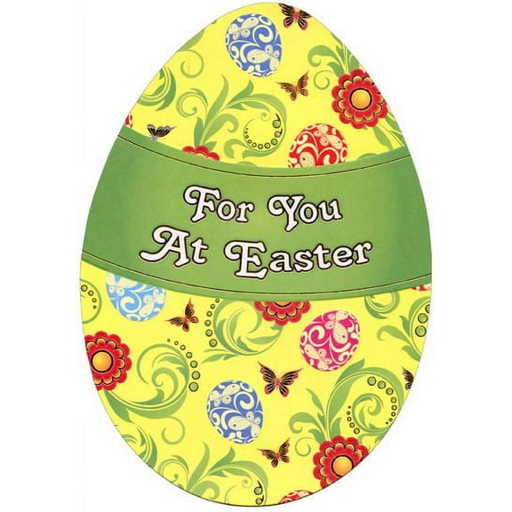 Designer Greetings Die Cut Yellow Egg Easter Card