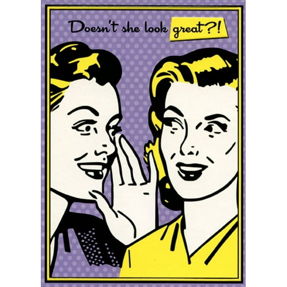 Designer Greetings Doesn't She Look Great : Purple Polka Dots Risque Funny / Humorous Feminine Birthday Card for Her : Woman : Women
