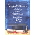 thumbnail image 1 of Designer Greetings Earning Your Associate Degree: Cap and Rolled Diploma Photo on Blue Graduation Congratulations Card, 1 of 2
