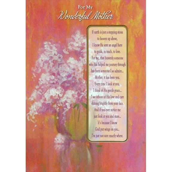 Designer Greetings Earth is Just a Stepping Stone Religious / Inspirational Birthday Card for Mother with Detachable Bookmark