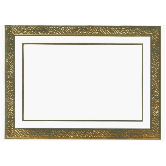Designer Greetings Embossed Gold Foil Border Box of 15 Photo Holder Christmas / Holiday Cards