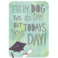 thumbnail image 1 of Designer Greetings Every Dog Has Its Day, But Today's Your Day: Cap and Diploma on Light Green Funny / Humorous Graduation Congratulations Card, 1 of 2