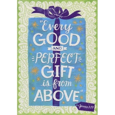 Designer Greetings Every Good and Perfect Gift: Purple Ribbon Religious Birthday Card