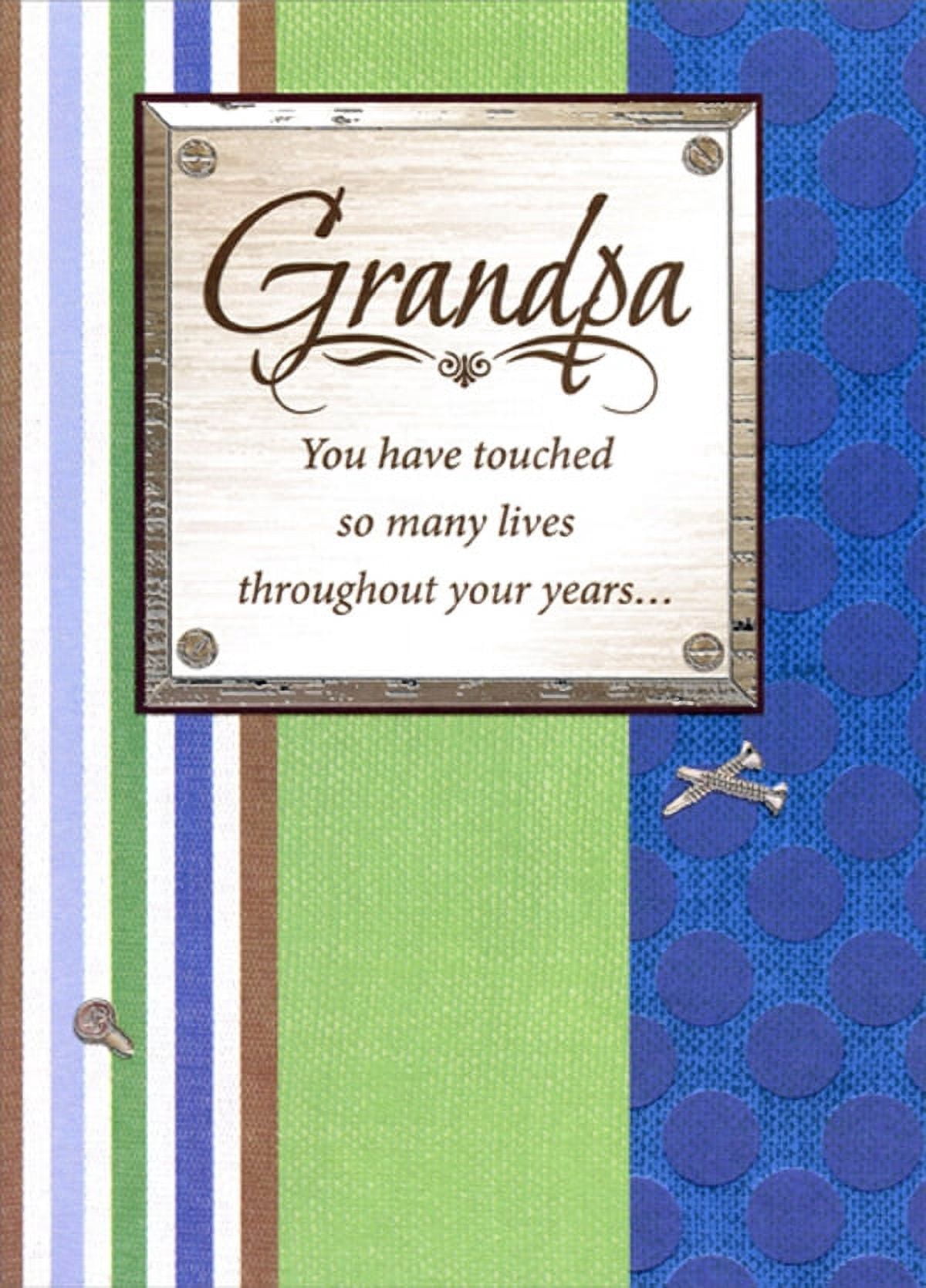 Designer Greetings Father's Day Card for Grandpa, Silver Foil, Embossed ...