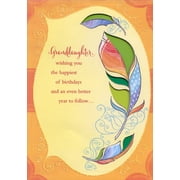 Designer Greetings Feather with Colorful Die Cut Windows Birthday Card for Granddaughter