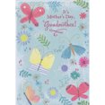 thumbnail image 1 of Designer Greetings Five Butterflies, Purple, Red and Yellow Flowers and Leaves on Light Blue Juvenile Mother's Day Card for Grandmother, 1 of 2