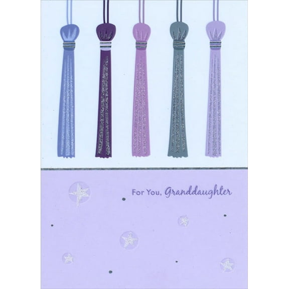 Designer Greetings Five Sparkling Tassels Graduation Congratulations Card for Granddaughter