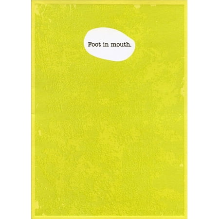 Designer Greetings Foot in Mouth on Green Background Funny / Humorous I'm Sorry Card