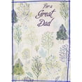 thumbnail image 1 of Designer Greetings For a Great Dad: Repeated Trees with Sparse Leaves and Thin Blue Foil Frame Father's Day Card for Dad from Kids, 1 of 2