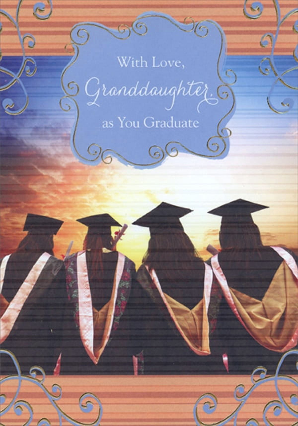 Designer Greetings Four Graduates Viewing Sunset Graduation ...