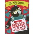 thumbnail image 1 of Designer Greetings Free Bear Hugs: Bear in Blue Sweater and Blue Hearts Juvenile Valentine's Day Card for Daddy, 1 of 2