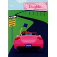 thumbnail image 1 of Designer Greetings Girl Driving Away in Pink Convertible Graduation Congratulations Card for Daughter, 1 of 2