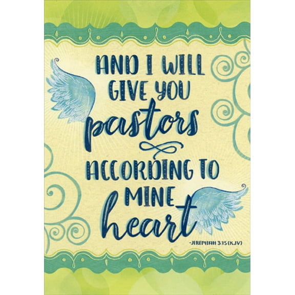 Designer Greetings Give You Shepherds: Blue Wings Birthday Card for Pastor