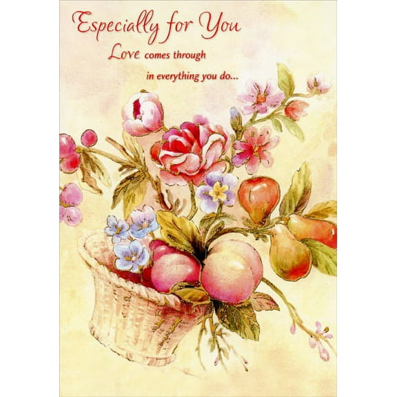 Designer Greetings Gold Foil Floral and Fruit Basket: Especially For You Mother's Day Card
