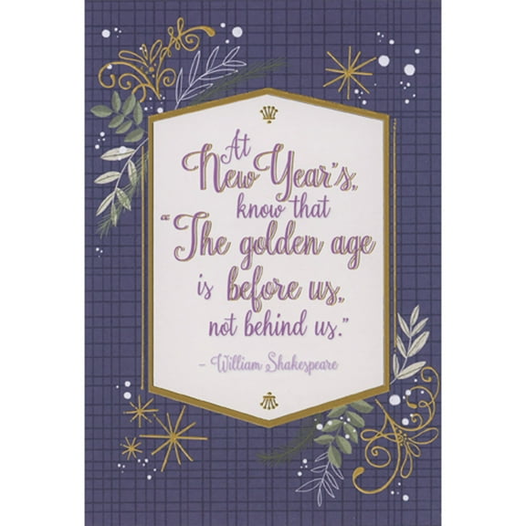 Designer Greetings Golden Age is Before Us: Shakespeare Quote Package of 8 New Year Cards
