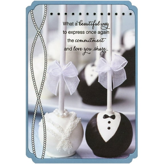 Designer Greetings Gown and Tuxedo Desserts Renewing Wedding Vows Die Cut Anniversary Congratulations Card for Couple