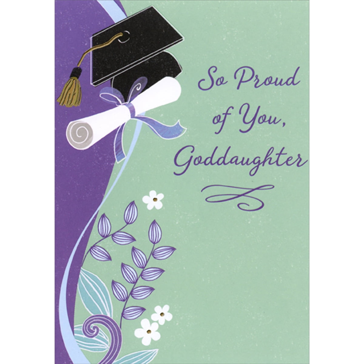 Designer Greetings Grad Cap, Gold Tassel, Diploma and Small